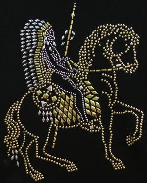 SC377: Swarovski krystallmotiv - Indian on Horse