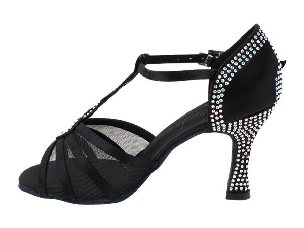 S1009CC-Black-Satin-4.jpg S1009CC: Very Fine Dancesport Shoes - Ladies Crystal Collection shoes