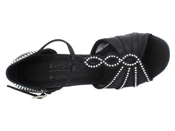 S1009CC-Black-Satin-6.jpg S1009CC: Very Fine Dancesport Shoes - Ladies Crystal Collection shoes