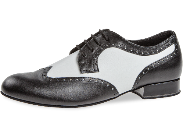 Mod. 089-075-027: Diamant Mens Dance shoe, Black & White swing shoes.