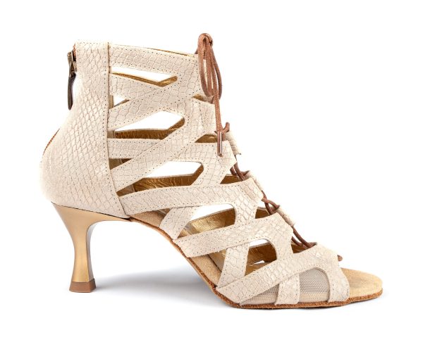 PortDance dansesko modell PD804 - Beige Gold Snake