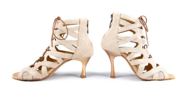 PortDance dansesko modell PD804 - Beige Gold Snake